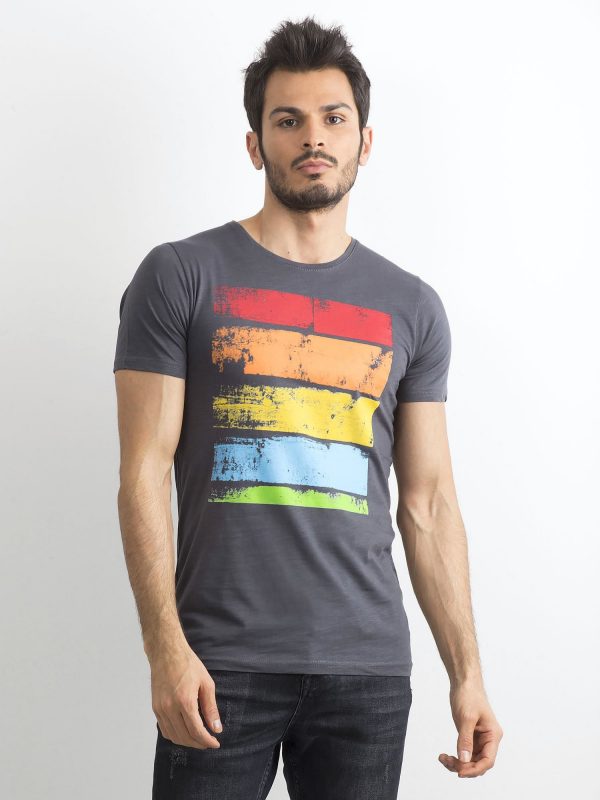 Men's T-shirt with colorful graphite print