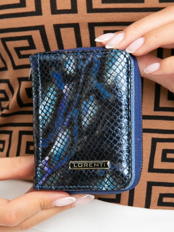 Blue Small Leather Ladies Wallet