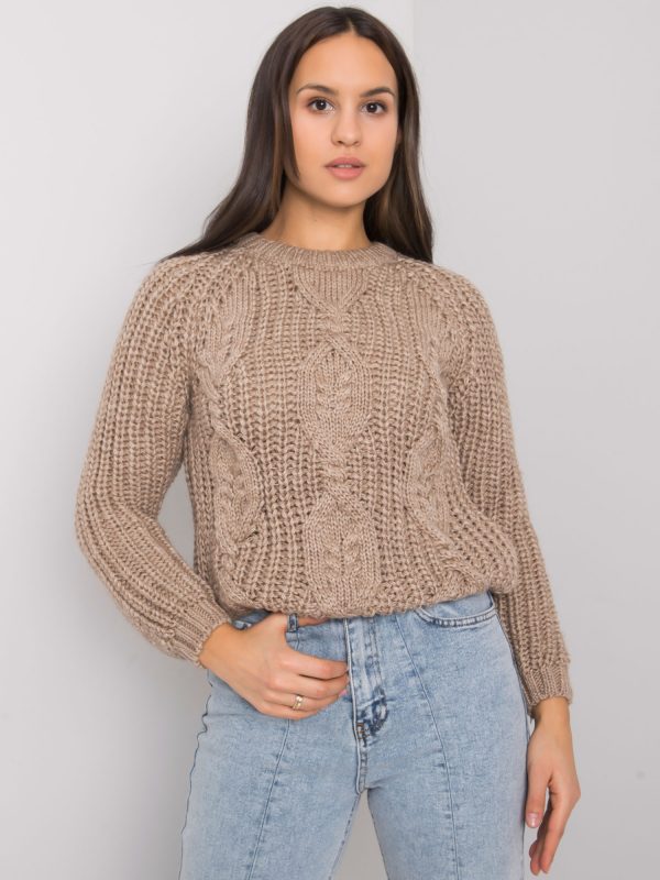 Dark beige knitted sweater Axton RUE PARIS