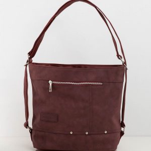 Burgundy women's bag made of eco leather