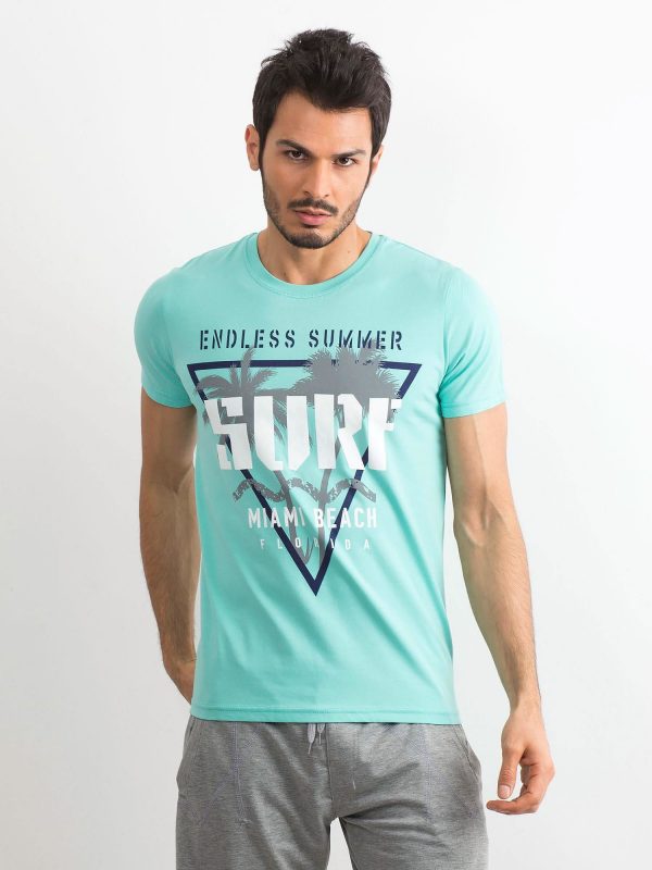 Mint Cotton Printed Men's T-Shirt