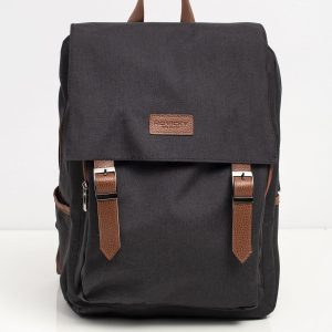 Black Flip Cover Laptop Backpack