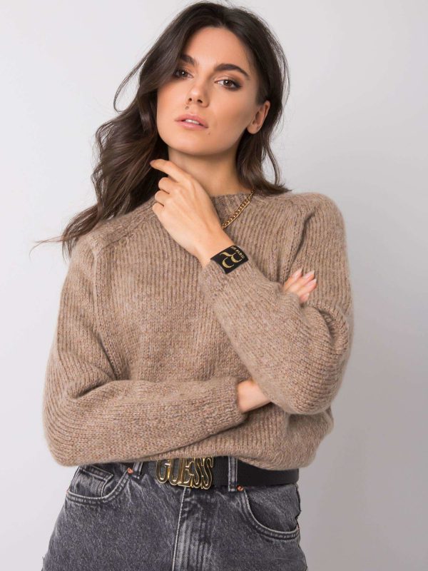 Hailie RUE PARIS dark beige sweater