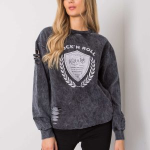 Dark Grey Aniyah Print Sweatshirt