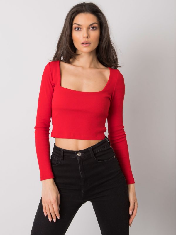 Red short blouse with stripe Cammy RUE PARIS