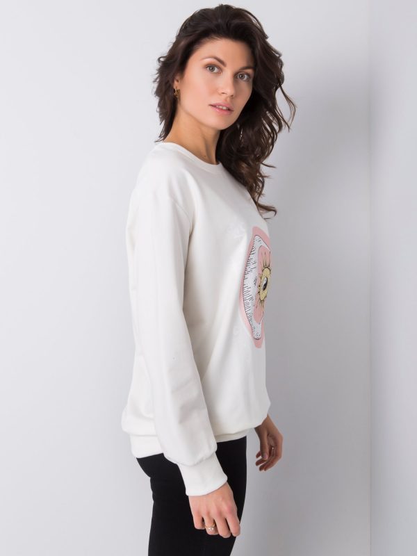 White sweatshirt with print Trisha