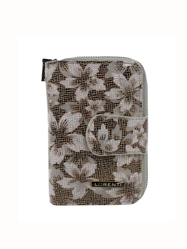 Brown Floral Leather Wallet