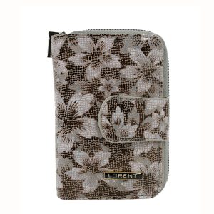 Brown Floral Leather Wallet