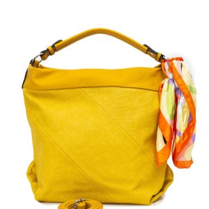 Yellow bag with scarf