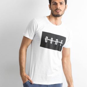 White Men's Print T-Shirt