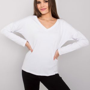 White Women's Long Sleeve Blouse Libourne RUE PARIS