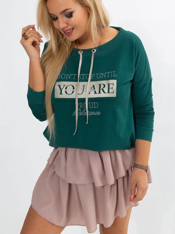 Dark Green Plus Size Twinkle Sweatshirt