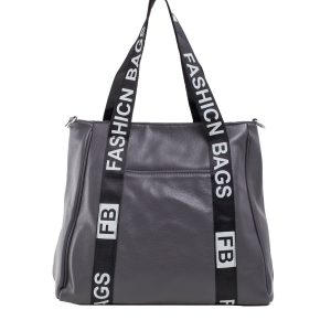 Dark Grey Eco Leather City Bag