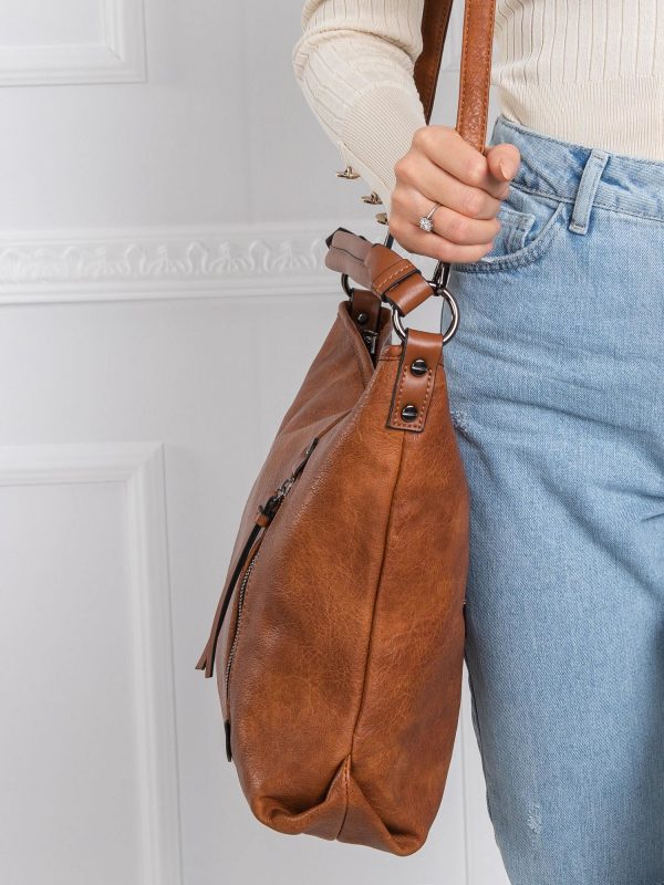 Brown eco leather bag