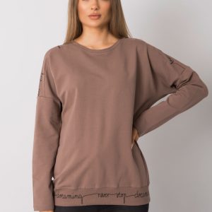 Othilie Brown Long Sleeve Cotton Blouse