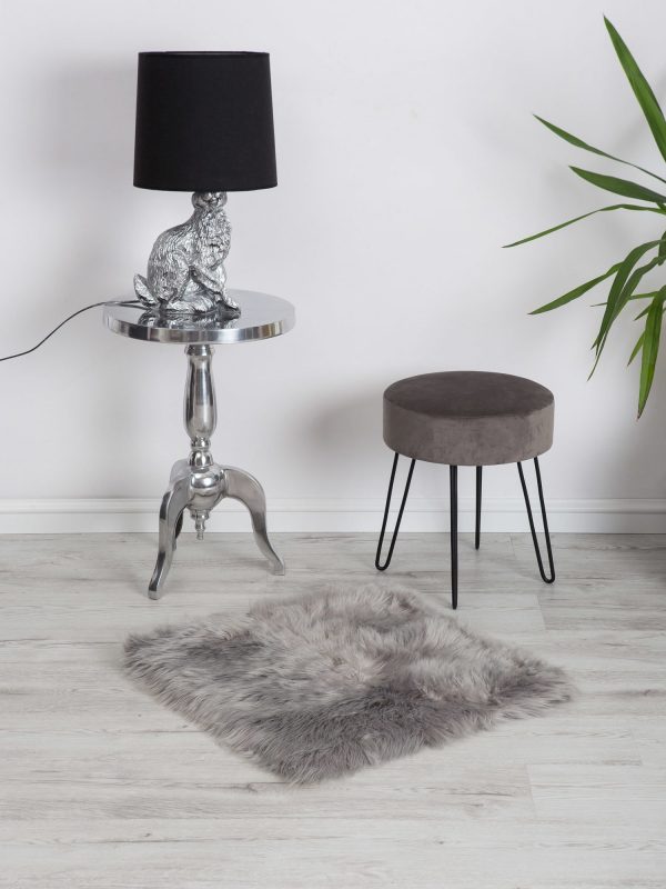 Grey Fluffy Rug