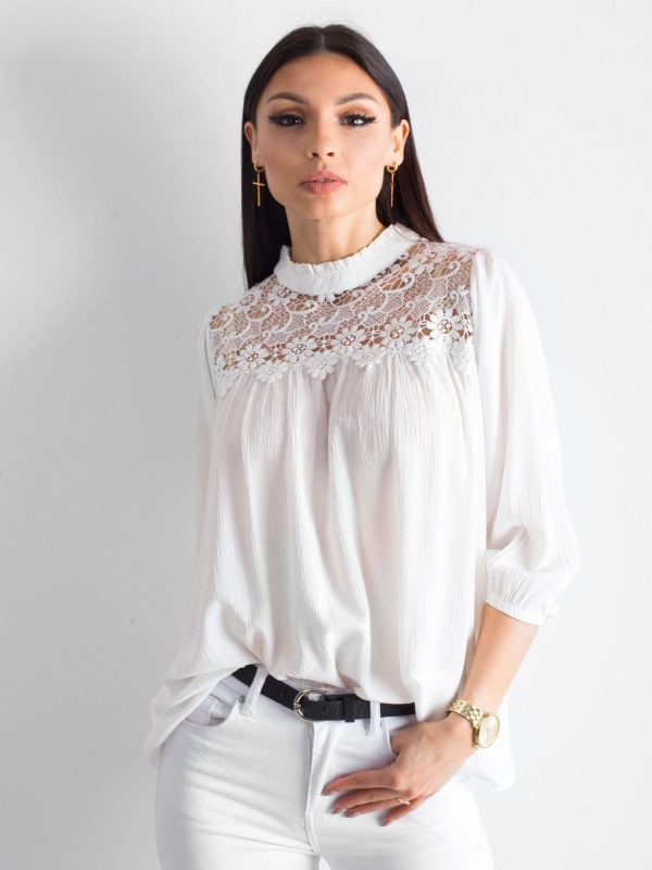 White blouse with lace