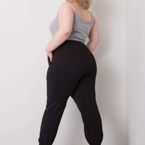 Ainhoa Black Plus Size High Waist Sweatpants