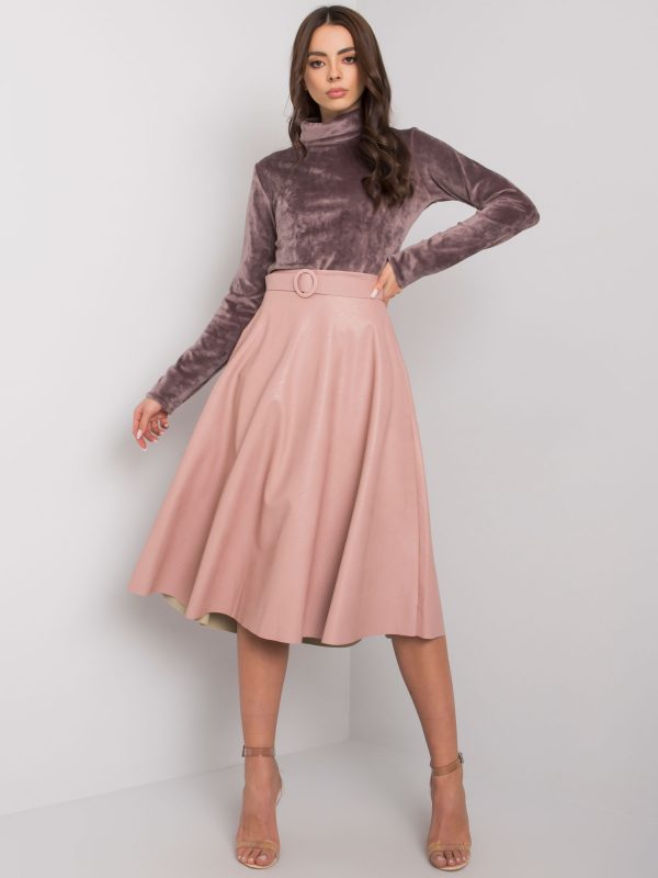 Gerrie Dirty Pink Leatherette Skirt