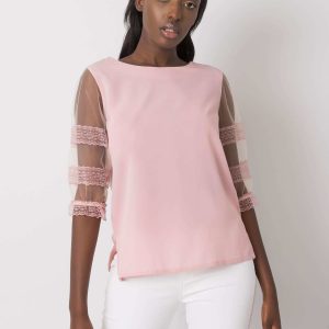 Pink blouse with decorative sleeves Cora