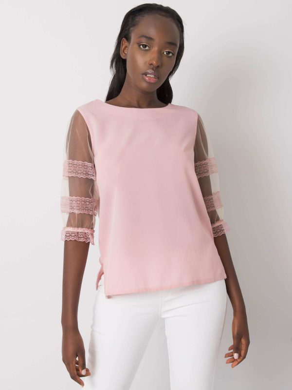 Pink blouse with decorative sleeves Cora