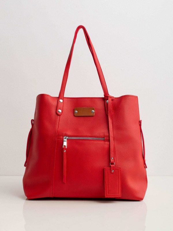 Women's red bag made of eco leather