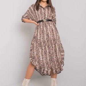 Beige patterned dress Valdosta OCH BELLA