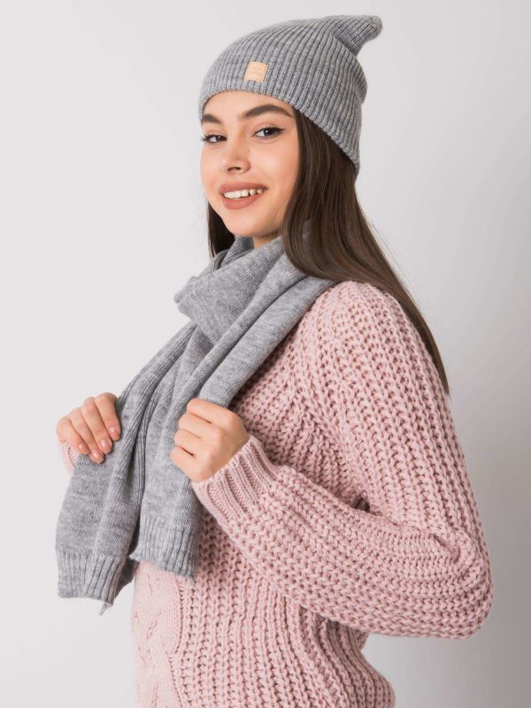 Gray knitted set for winter RUE PARIS