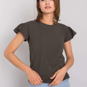 Dark khaki cotton blouse Ansley RUE PARIS