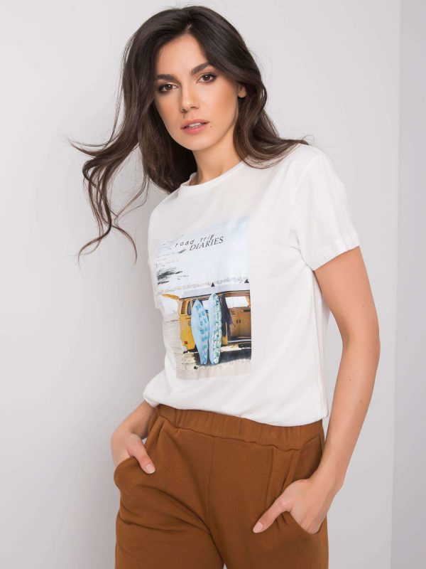 White T-shirt with Aquino applique