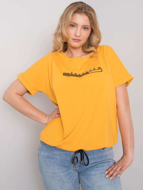 Dark yellow plus size blouse Mavis