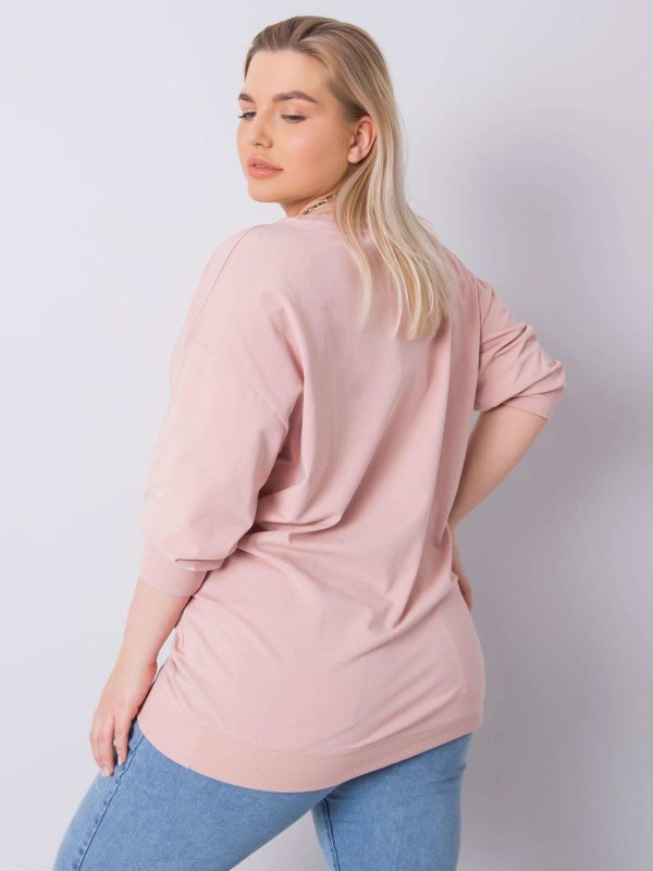 Dirty pink plus size blouse with Messina applique