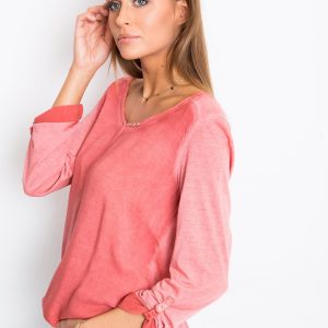 RUE PARIS Coral Blouse Baddie