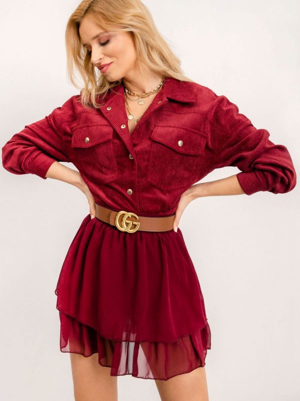 RUE PARIS Burgundy Chasity skirt