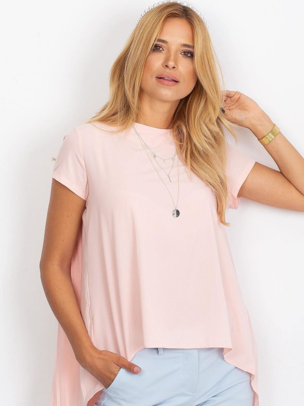 Blouse with longer back light pink