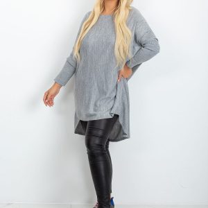 RUE PARIS Grey plus size sweater Ester