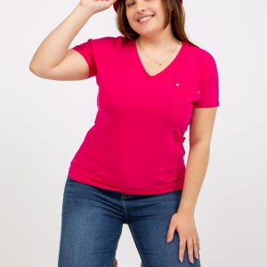 Fuchsia Smooth Plus Size Cotton T-Shirt