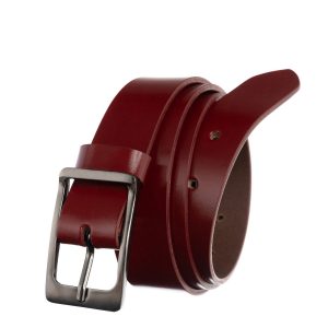 BADURA Women's Burgundy Leather Belt