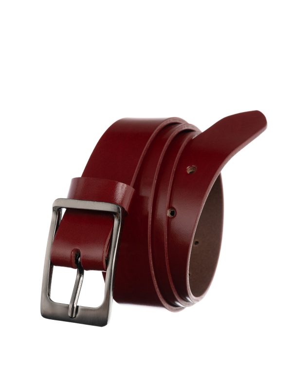 BADURA Women's Burgundy Leather Belt