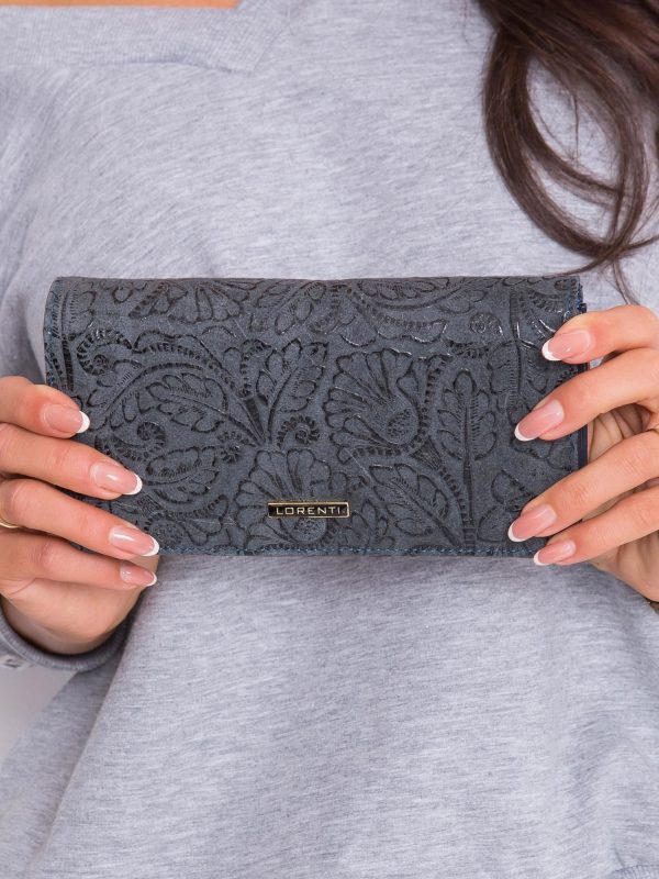 Grey Large Patterned Wallet