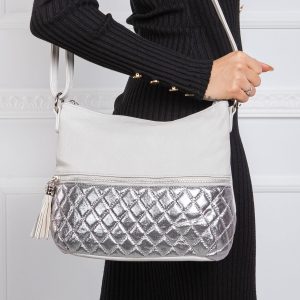 Grey and silver quilting bag