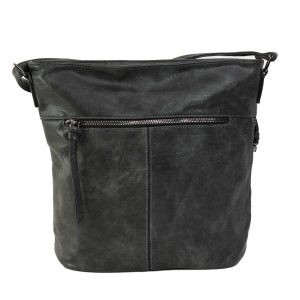 Dark grey women's handbag made of eco leather