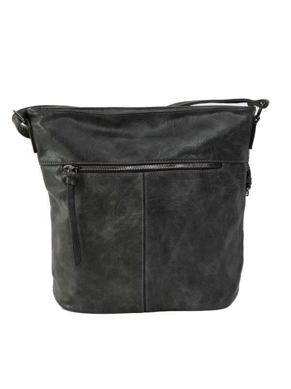 Dark grey women's handbag made of eco leather