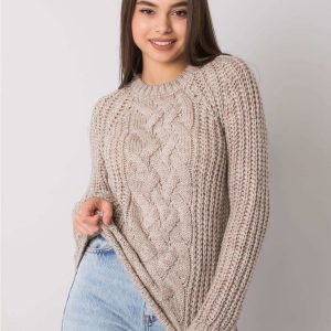 Light beige sweater with braids Belfast RUE PARIS