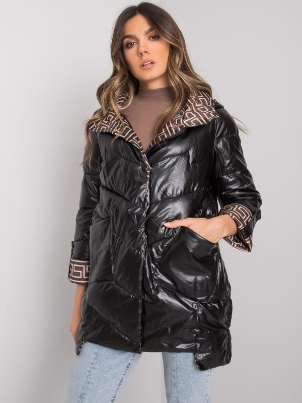 Gerardine Black Hooded Winter Jacket