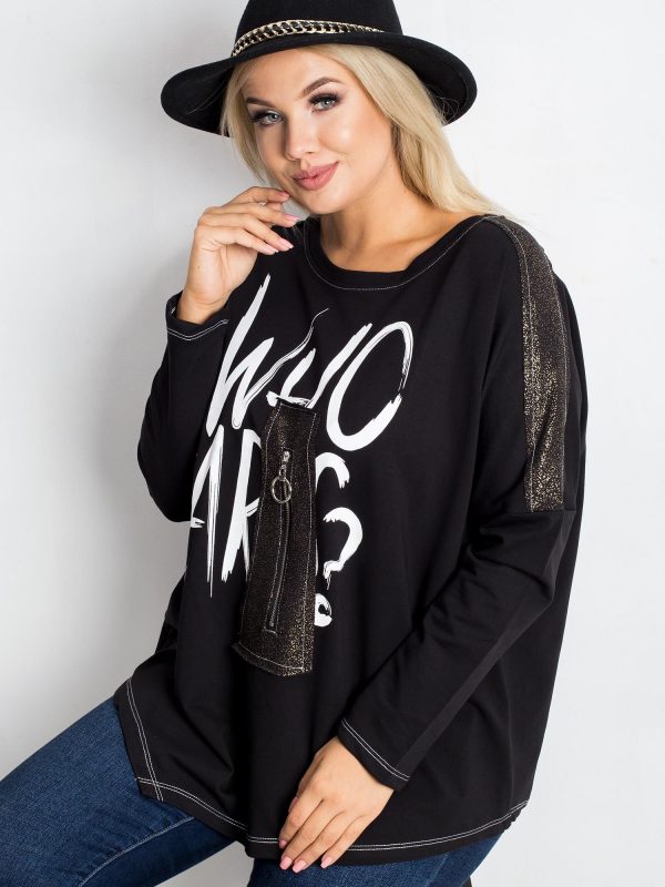 Black Plus Size Lounge Sweatshirt