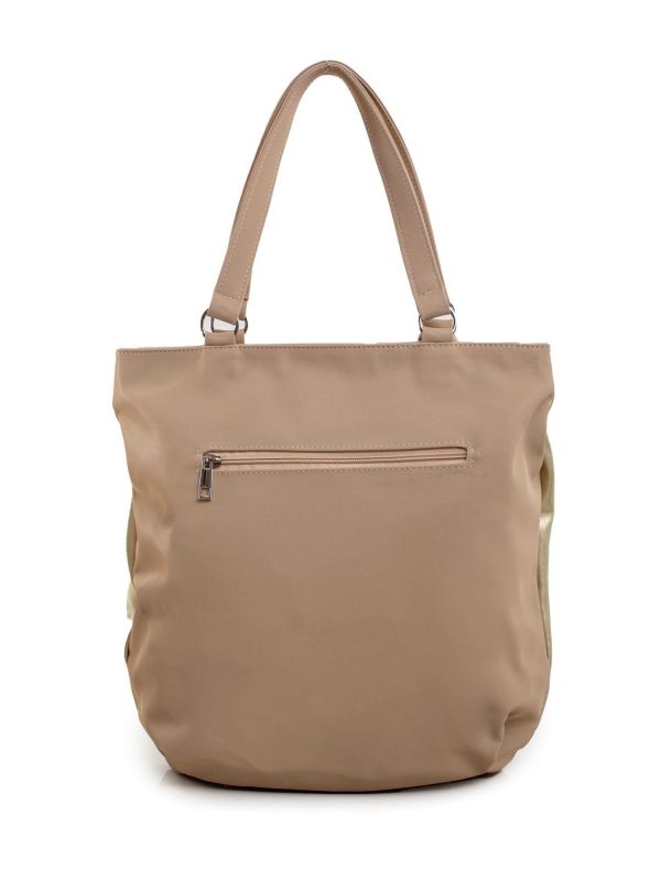 Beige and gold shoulder bag