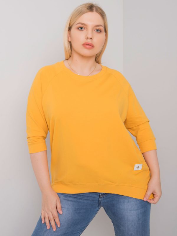 Ninetta Yellow Plus Size Cotton Sweatshirt