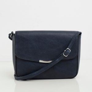 Navy blue faux leather mailbag