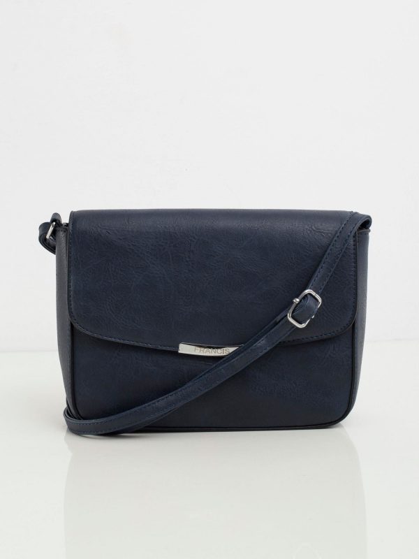 Navy blue faux leather mailbag